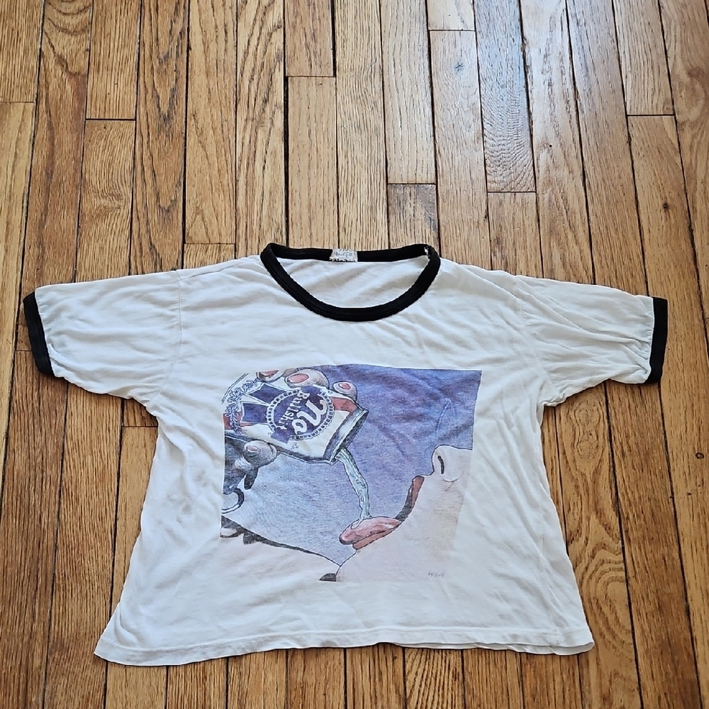 John Galt is a sub- brand of Brandy Melville Graphic Crop Ringer Tee